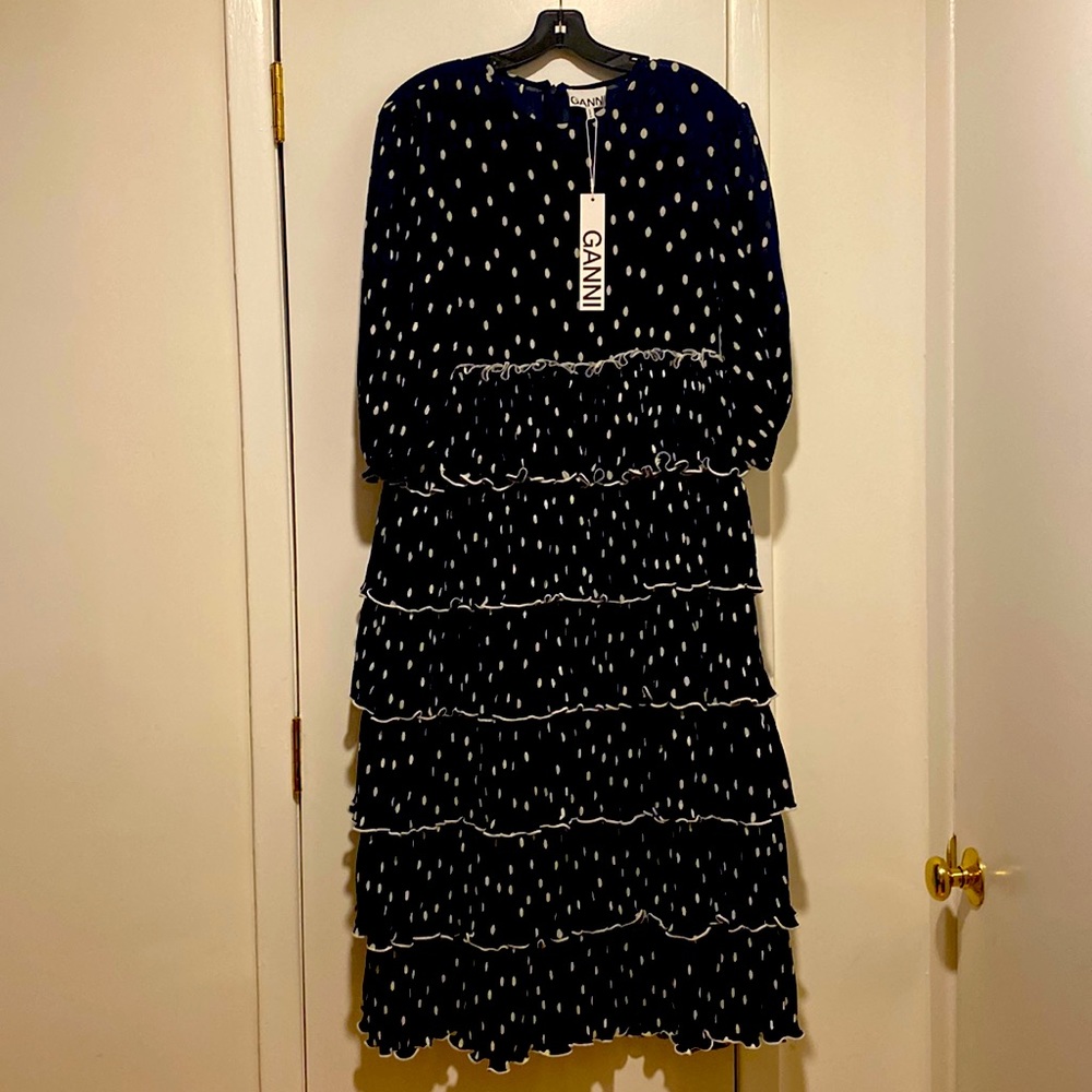 Ganni layered ruffle dress